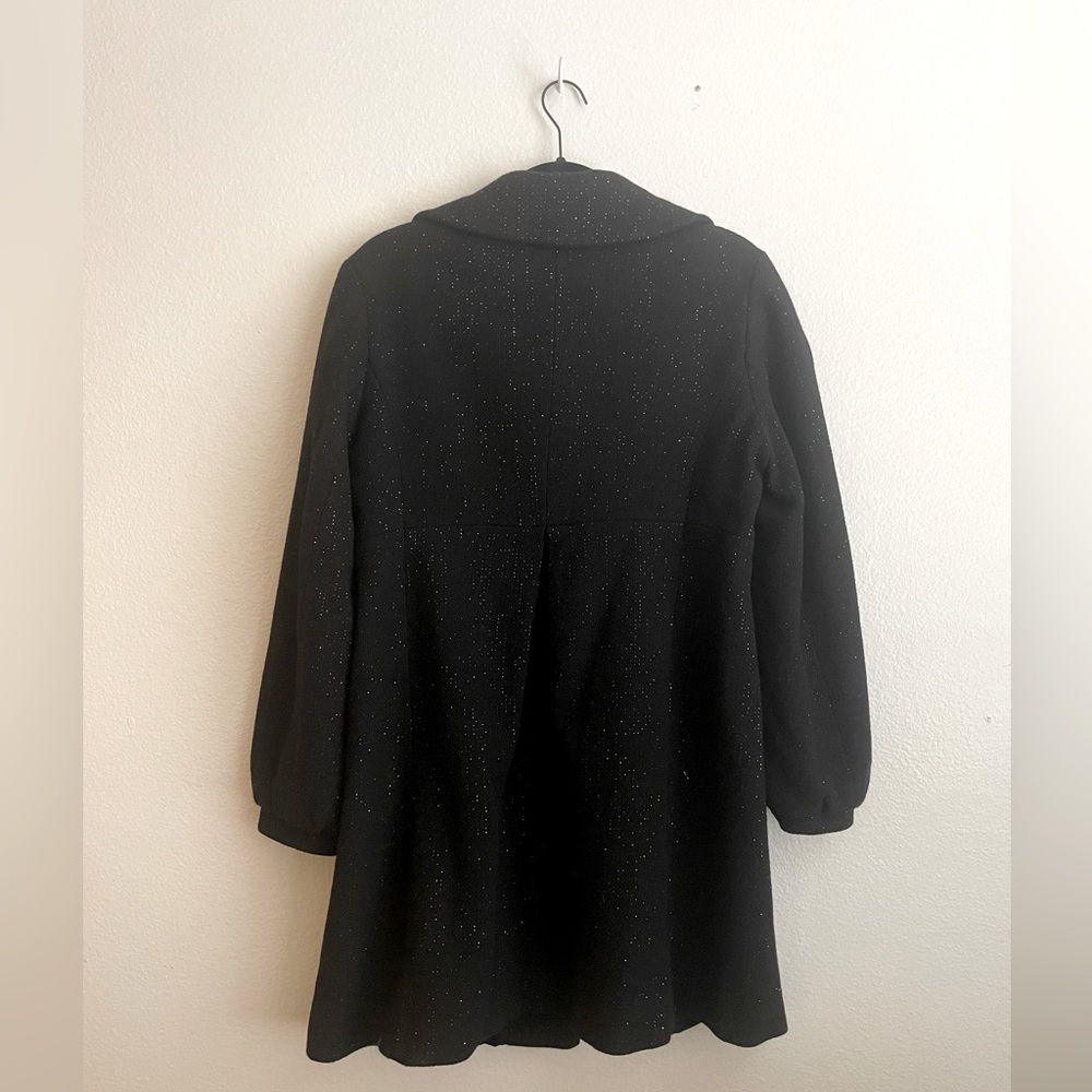 Helene Berman Glitter Detail Wool Swing Coat View 3